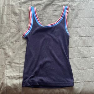 Black Tank with Stripe detailing on straps